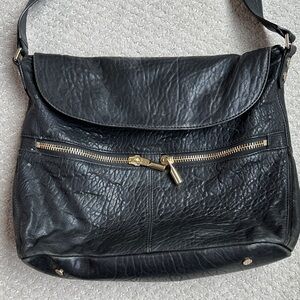 Elizabeth & James Elegant Black Leather Shoulder Bag